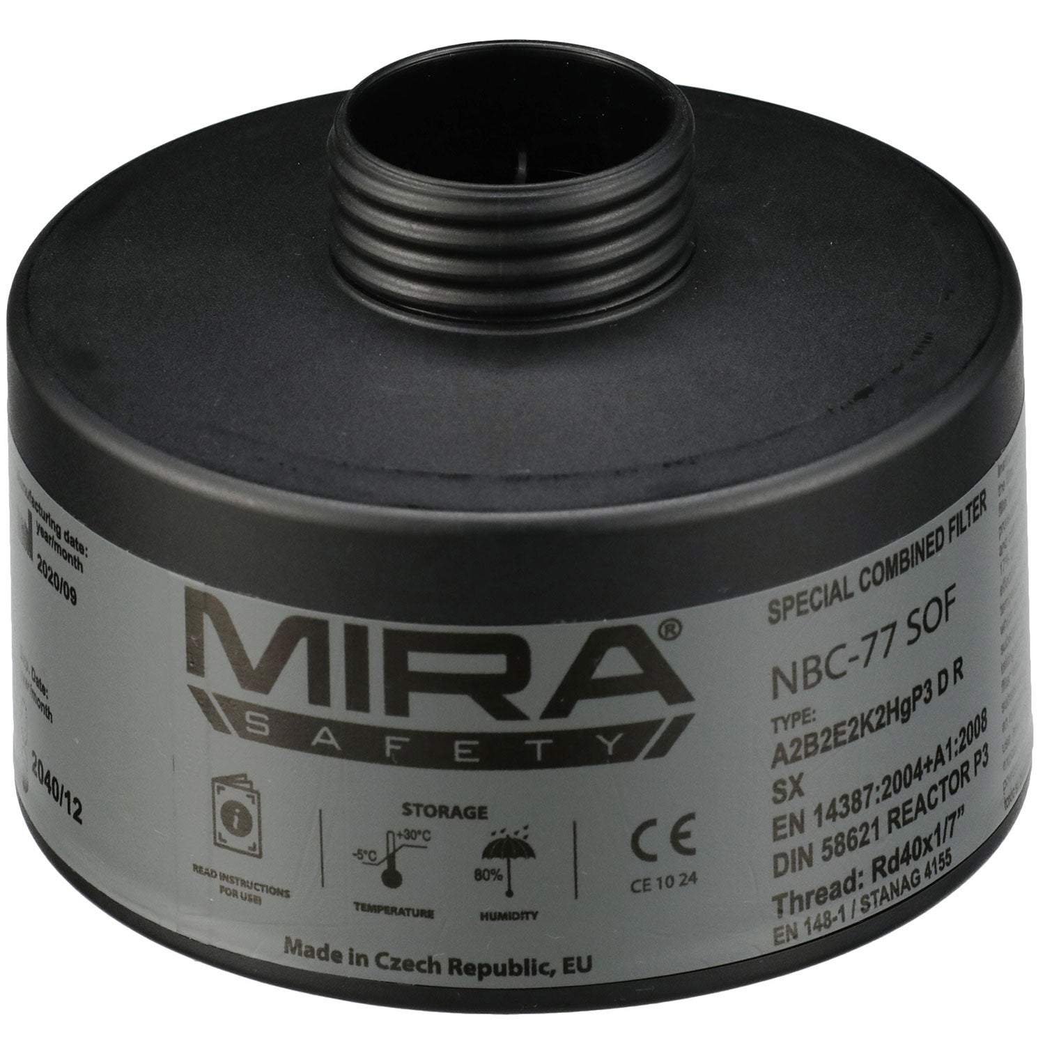 CBRN Gas Mask Filter NBC-77 SOF 40mm Thread - 20 Year Shelf Life